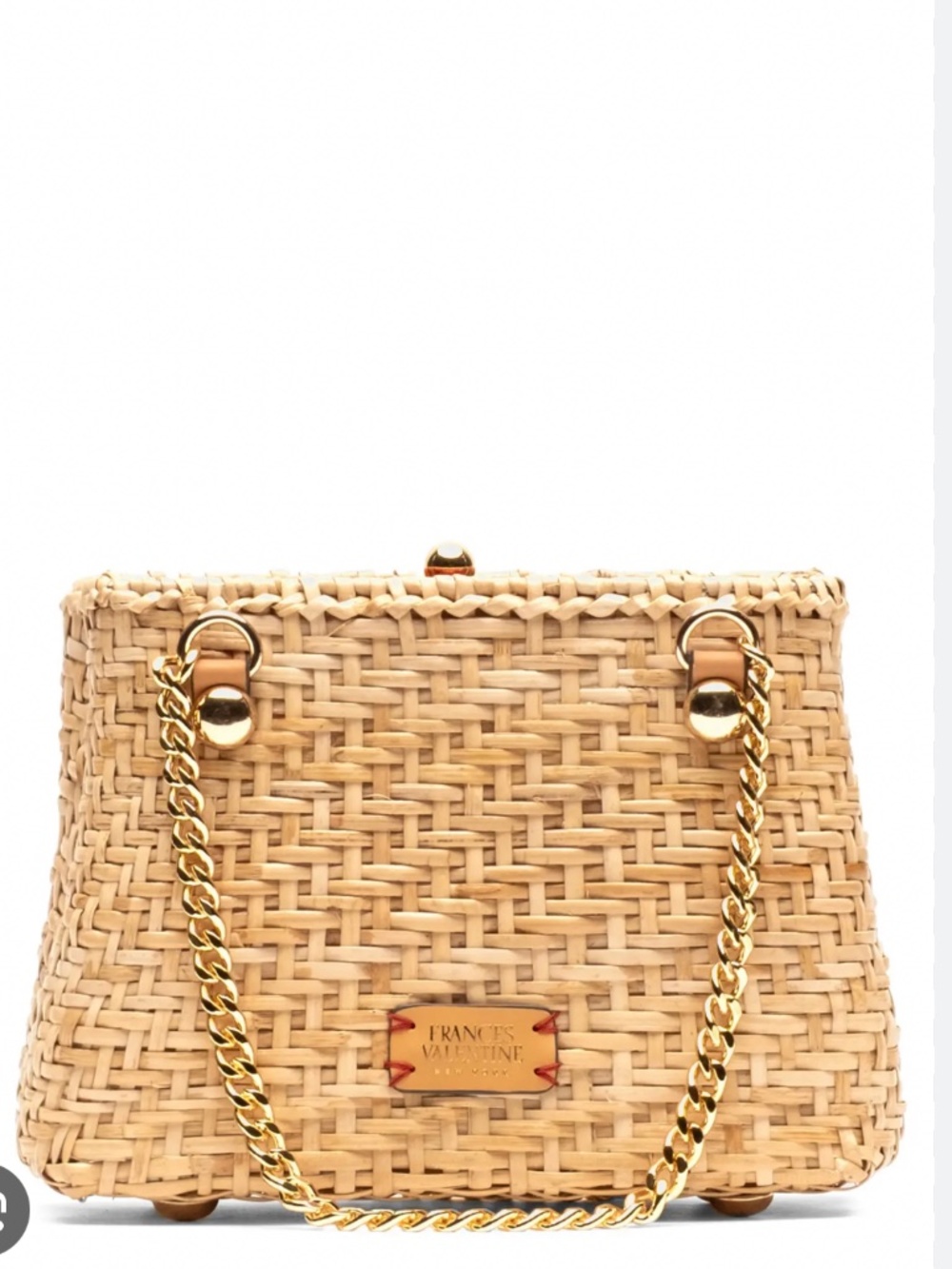 NWT, FRANCES VALENTINE DARLING HANDWOVEN BUTTERSCOTCH BAG!!
